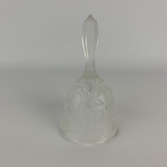 Vintage Fenton Strawberry Pressed Pattern Satin Glass Bell 6" - Picture 2 of 12